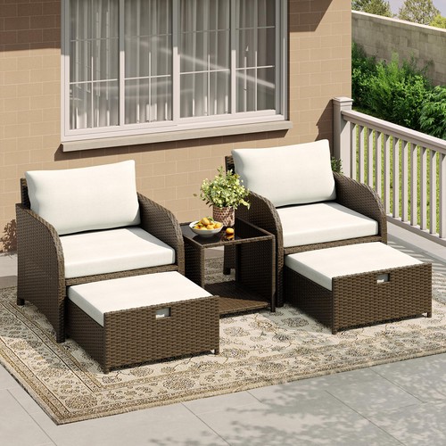 5pc patio rattan wicker - 5pc,