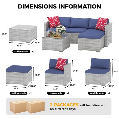Piece patio furniture set - 5,