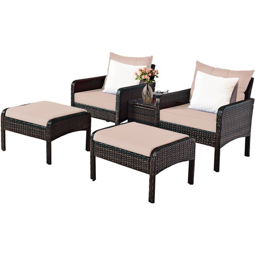 Pcs patio rattan wicker - 5,