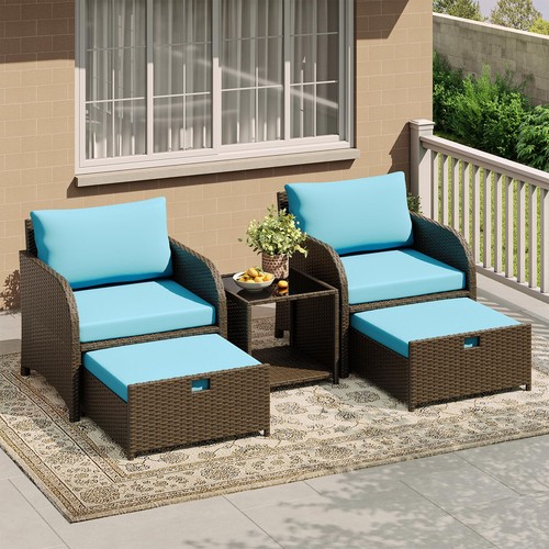 Rattan patio set piece - patio,