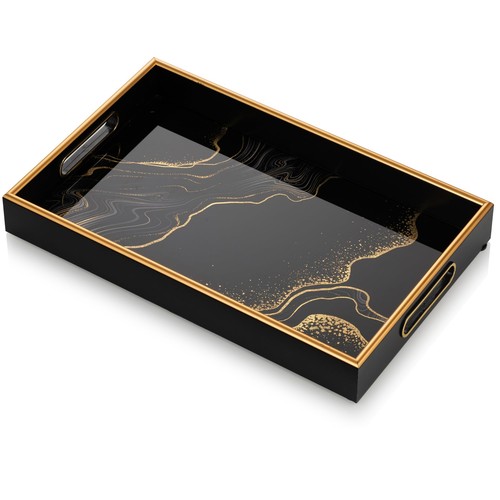 Decorative serving tray black - decorative,