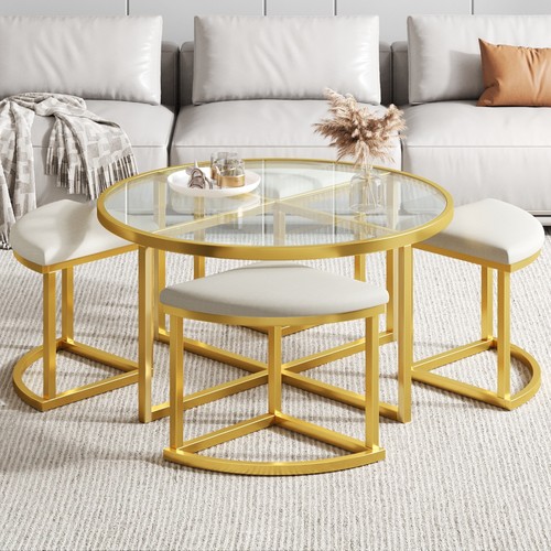 Modern round coffee table set - modern,