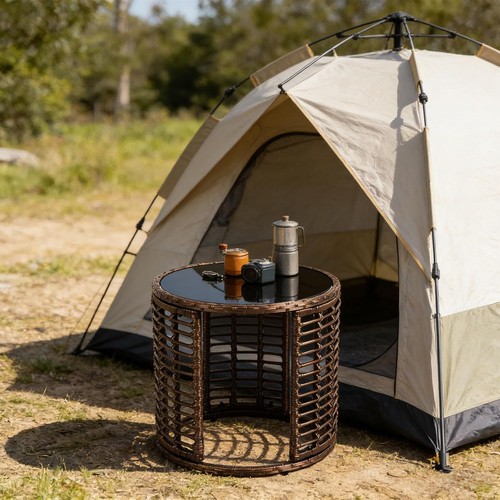 Round outdoor wicker - round,