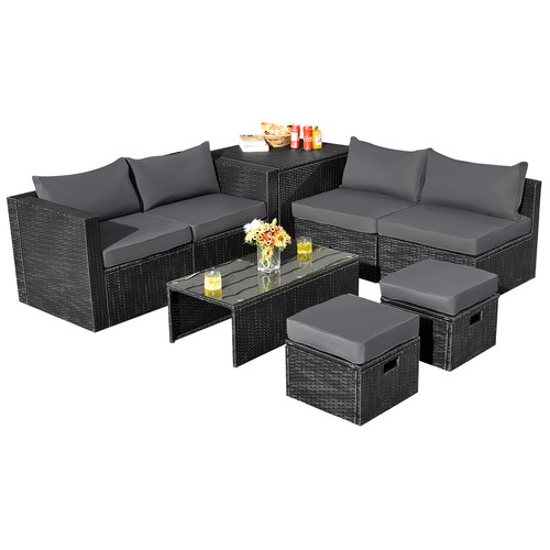 Costway 8pcs patio rattan - 8pcs,