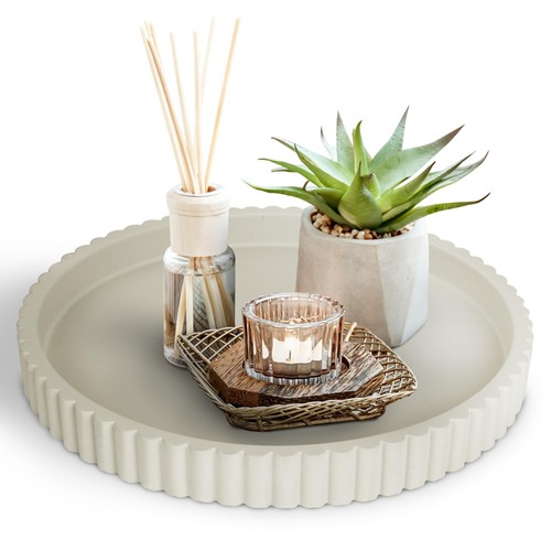 Inch concrete round tray - round,