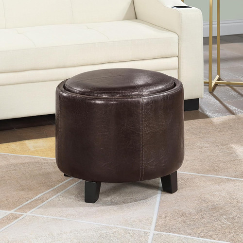 Oscar round storage ottoman - round,