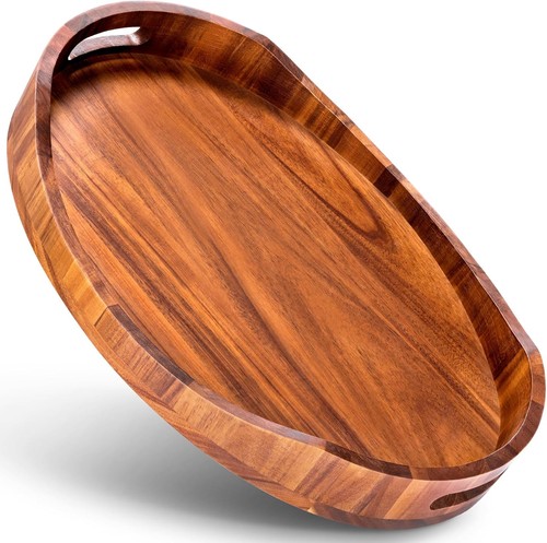Acacia wood serving tray with - acacia,