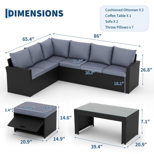 5piece cushion sofa set - 5piece,
