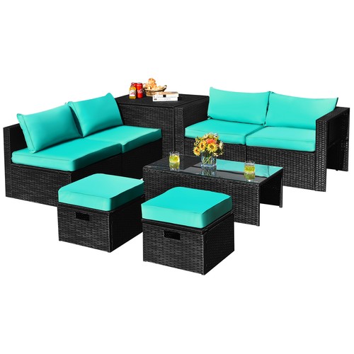 Costway 8pcs patio rattan - 8pcs,
