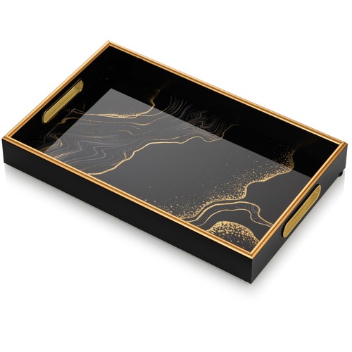 Decorative serving tray - serving, black