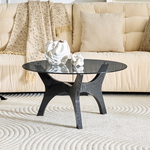 Glass coffee table mid - glass,